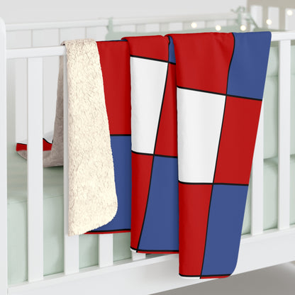 Democratic Peoples Republic Of Korea Retro Check Blanket Throw