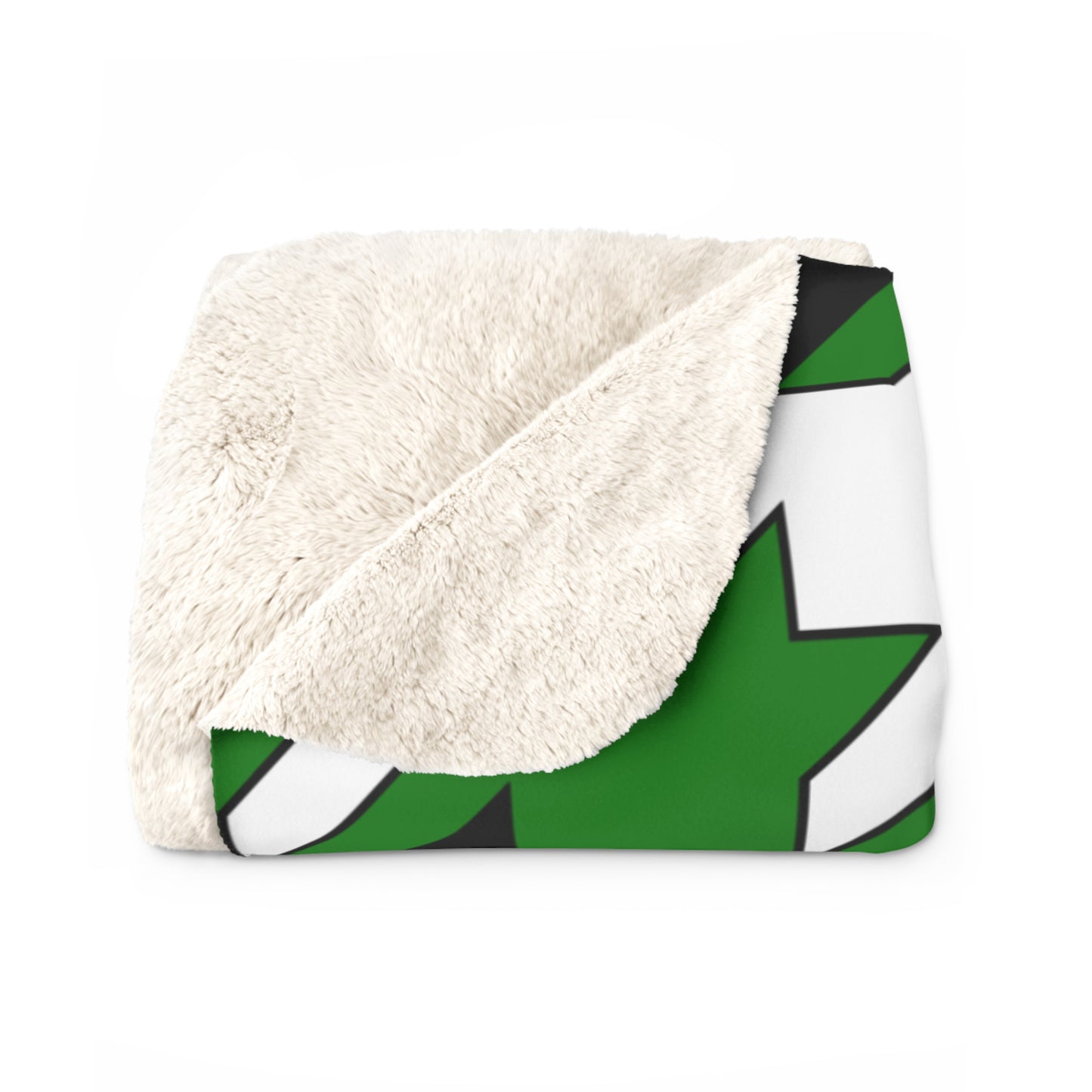 Green, Black, White Retro Houndstooth Blanket Throw