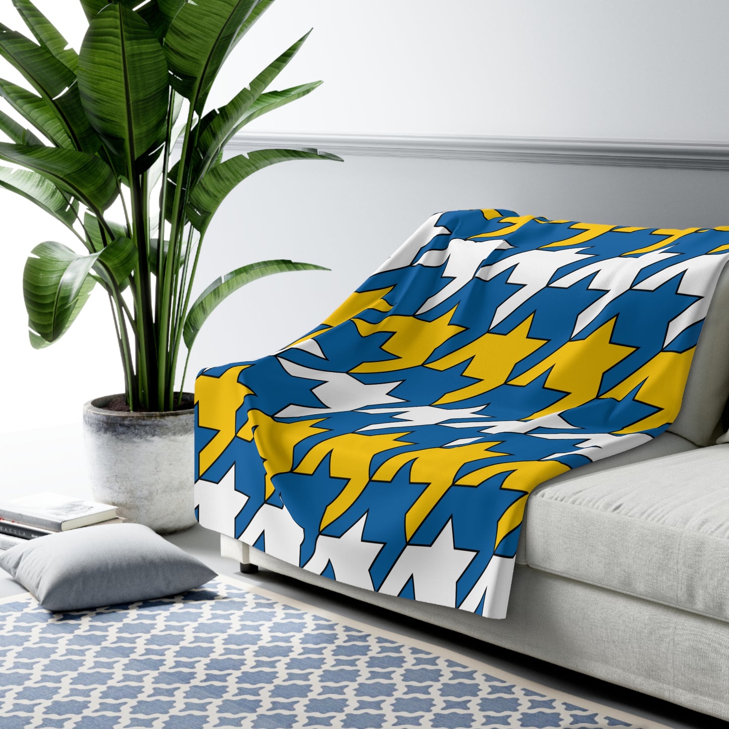 Canary Islands Retro Houndstooth Blanket Throw