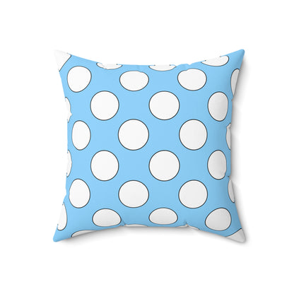 Light Blue, White Retro Polka Dots Cushion Pillow