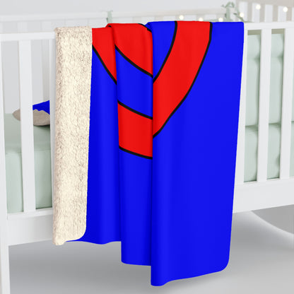 Blue, Red Retro Target Blanket Throw
