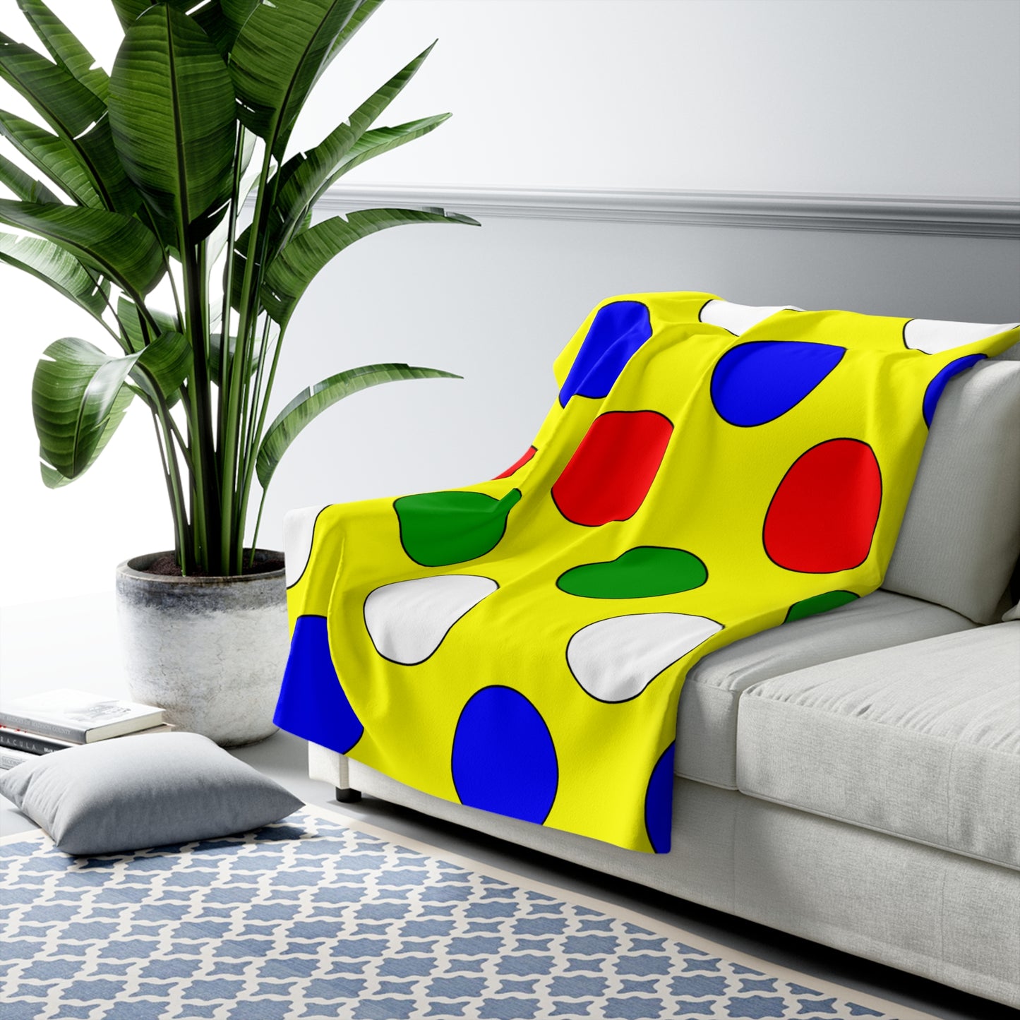 Central African Republic Retro Polka Dots Blanket Throw