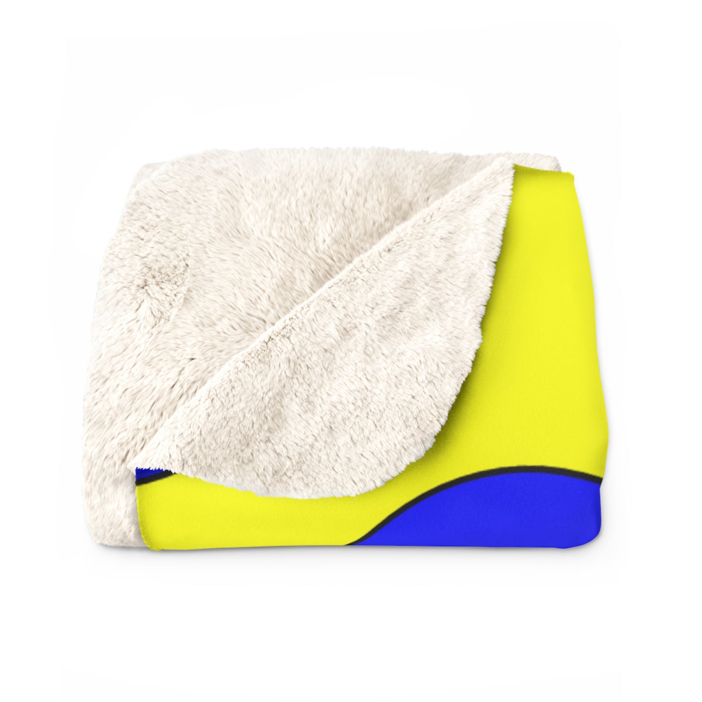 Yellow, Blue Retro Polka Dots Blanket Throw