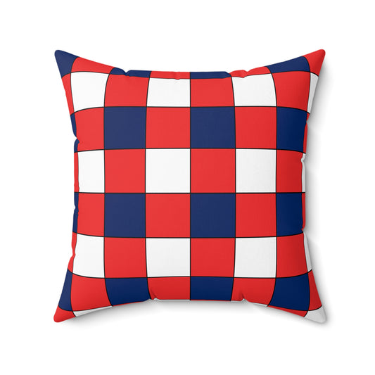 Svalbard And Jan Mayen Retro Check Cushion Pillow