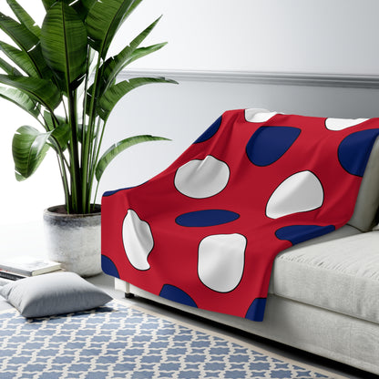 Saint Helena, Ascension And Tristan Da Cunha Retro Polka Dots Blanket Throw