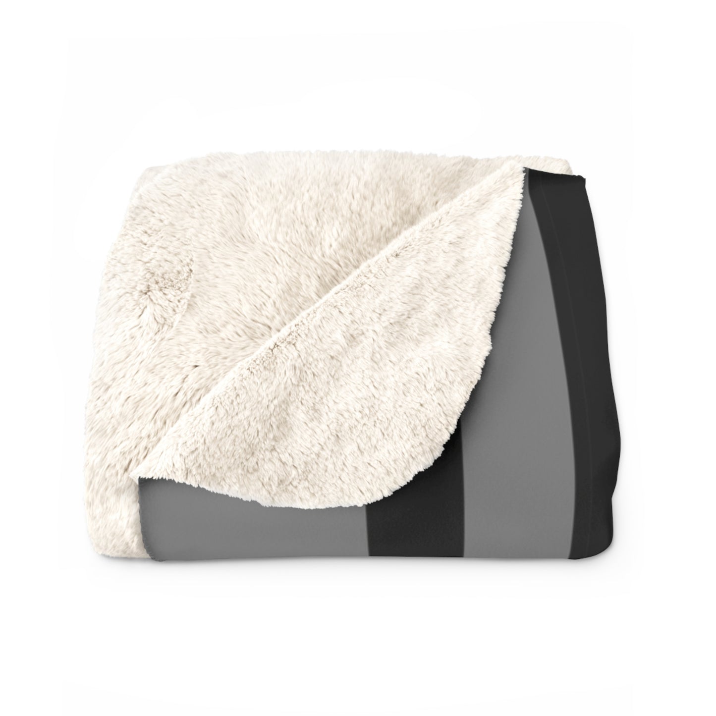 Grey, Black Retro Stripes Blanket Throw