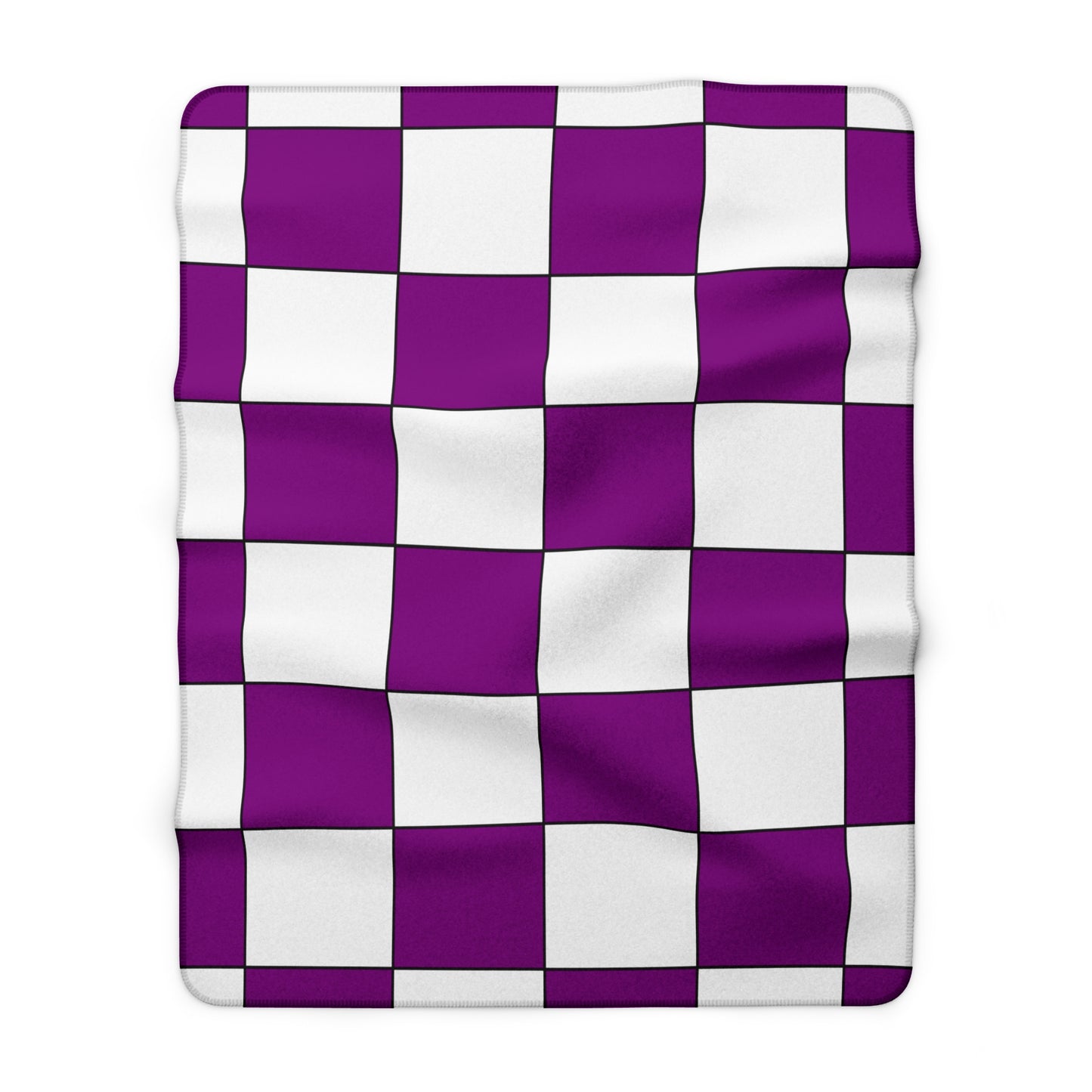Purple, White Retro Check Blanket Throw