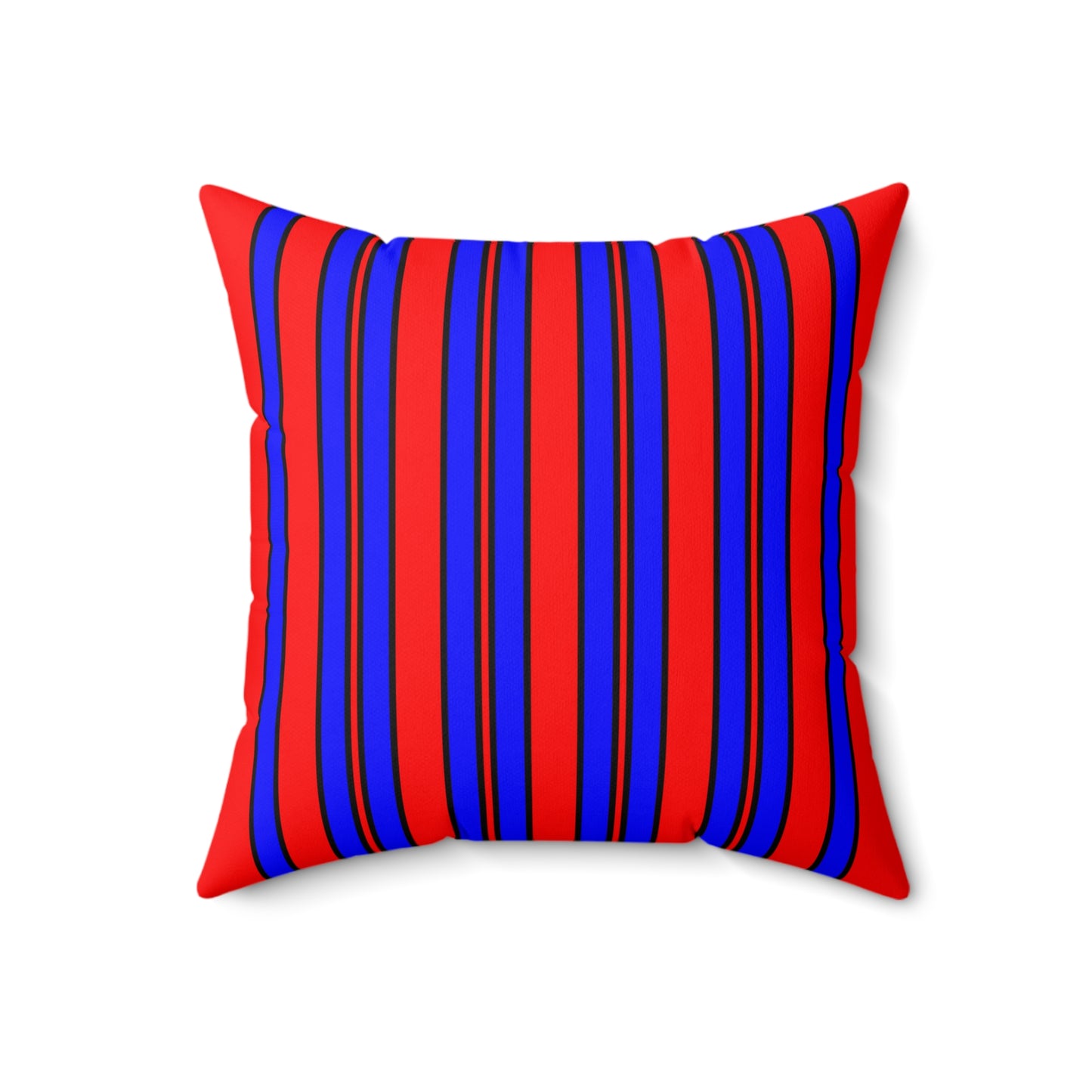 Red, Blue Retro Stripes Cushion Pillow