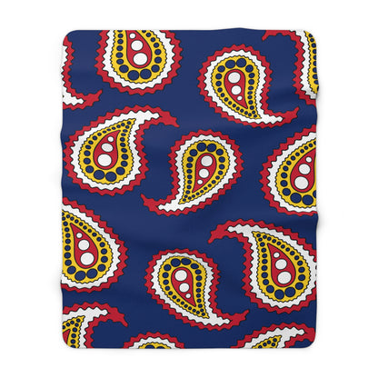 Turks And Caicos Islands Retro Paisley Blanket Throw
