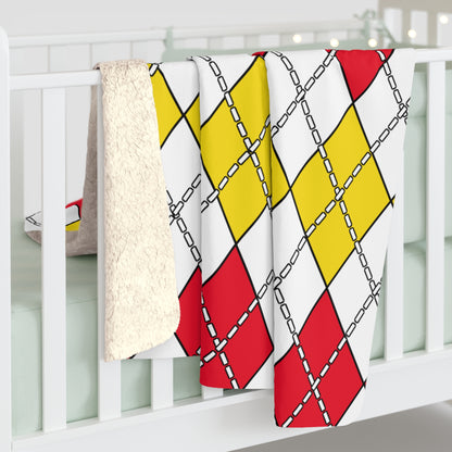 Guernsey Retro Argyle Blanket Throw