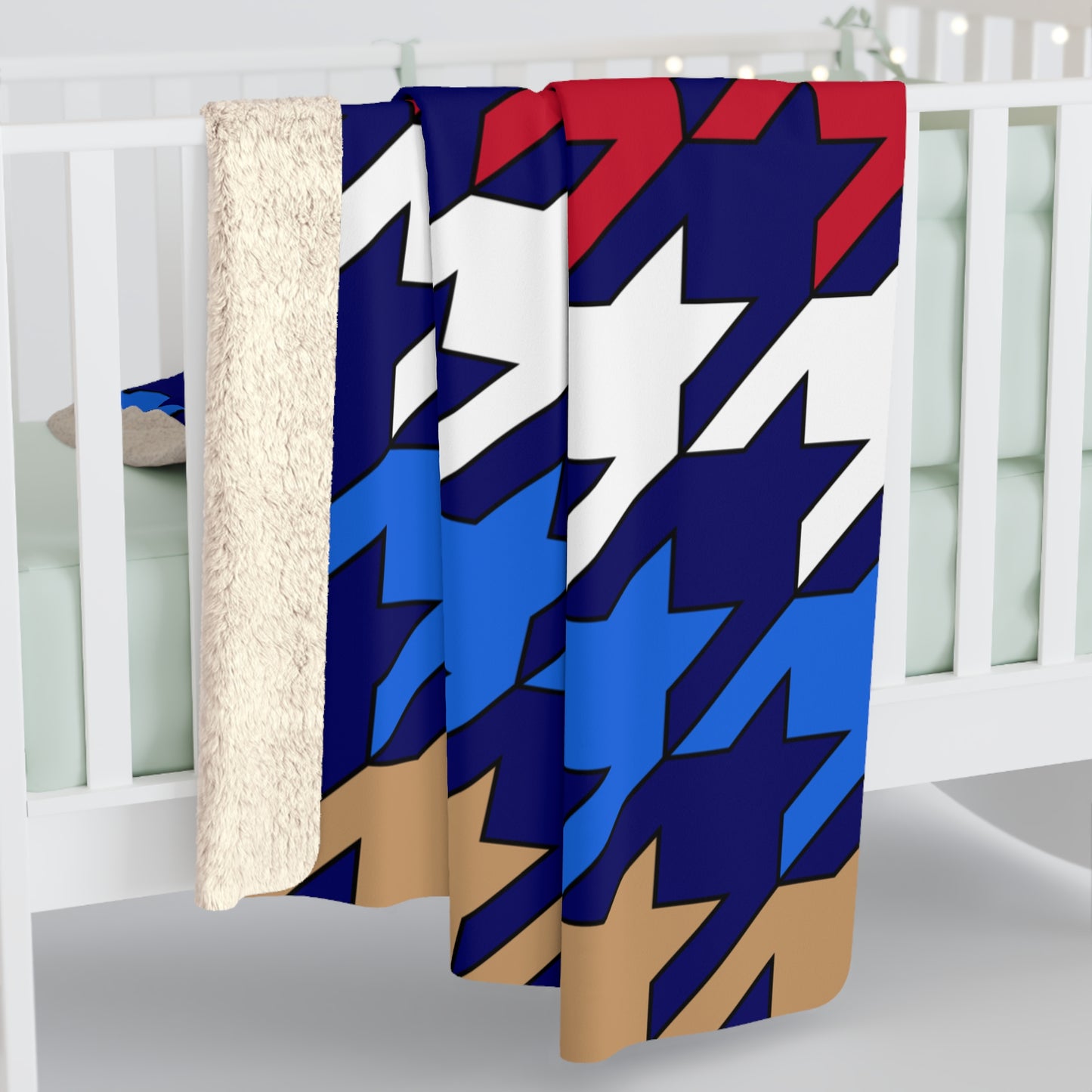Tristan Da Cunha Retro Houndstooth Blanket Throw