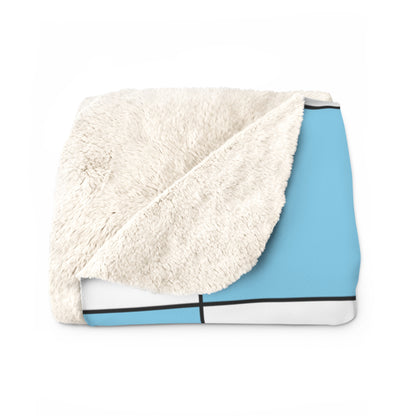 Sky Blue, White Retro Check Blanket Throw