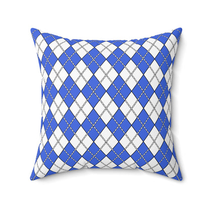 Royal Blue, White Retro Argyle Cushion Pillow