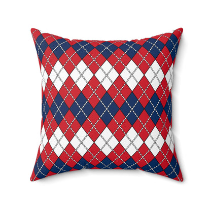 Dominican Republic Retro Argyle Cushion Pillow