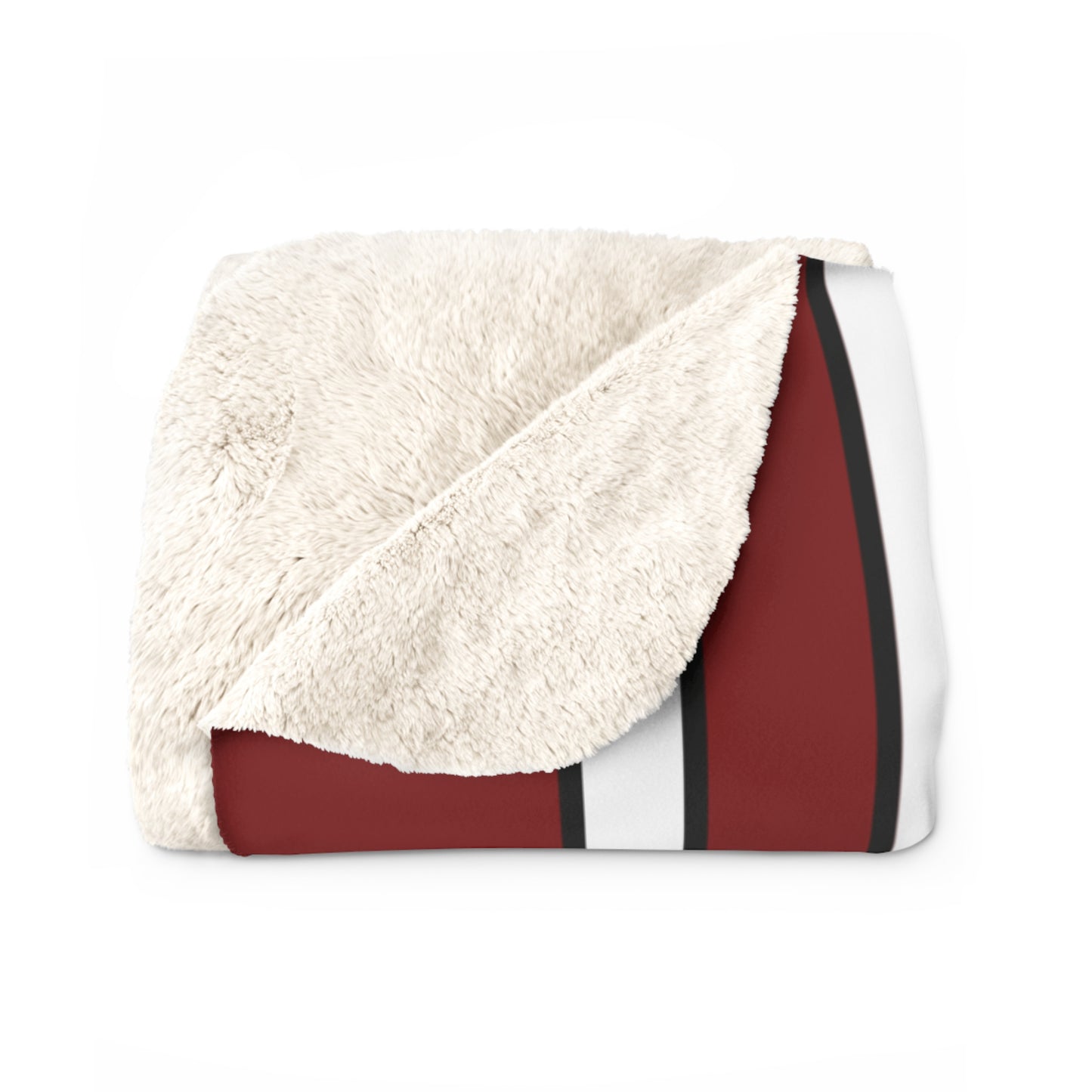 Maroon, White Retro Stripes Blanket Throw