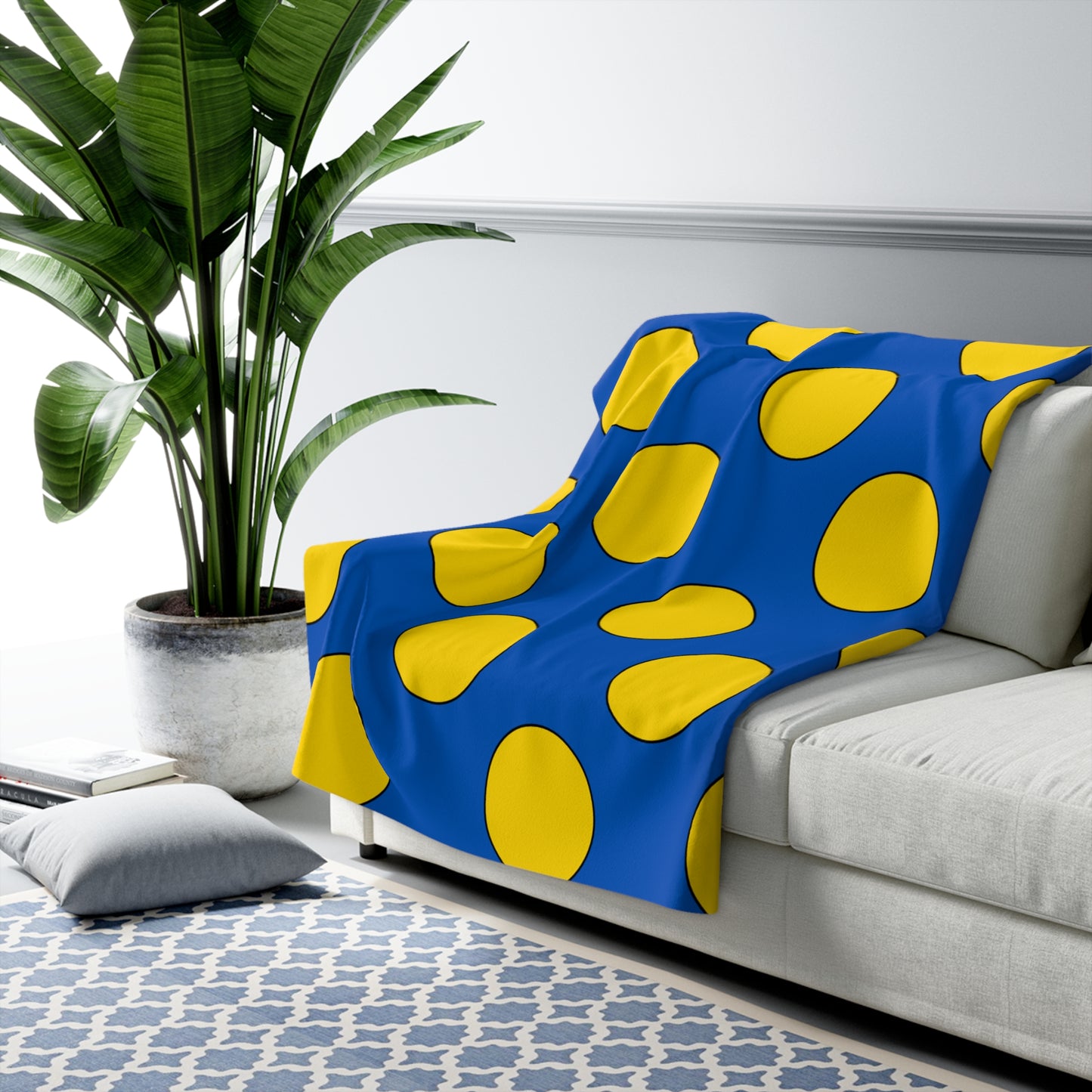 Ukraine Retro Polka Dots Blanket Throw