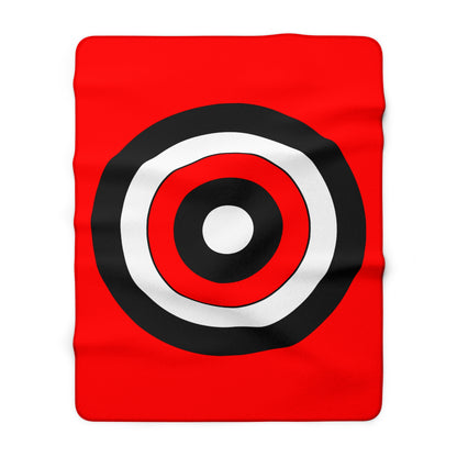 Red, Black, White Retro Target Blanket Throw