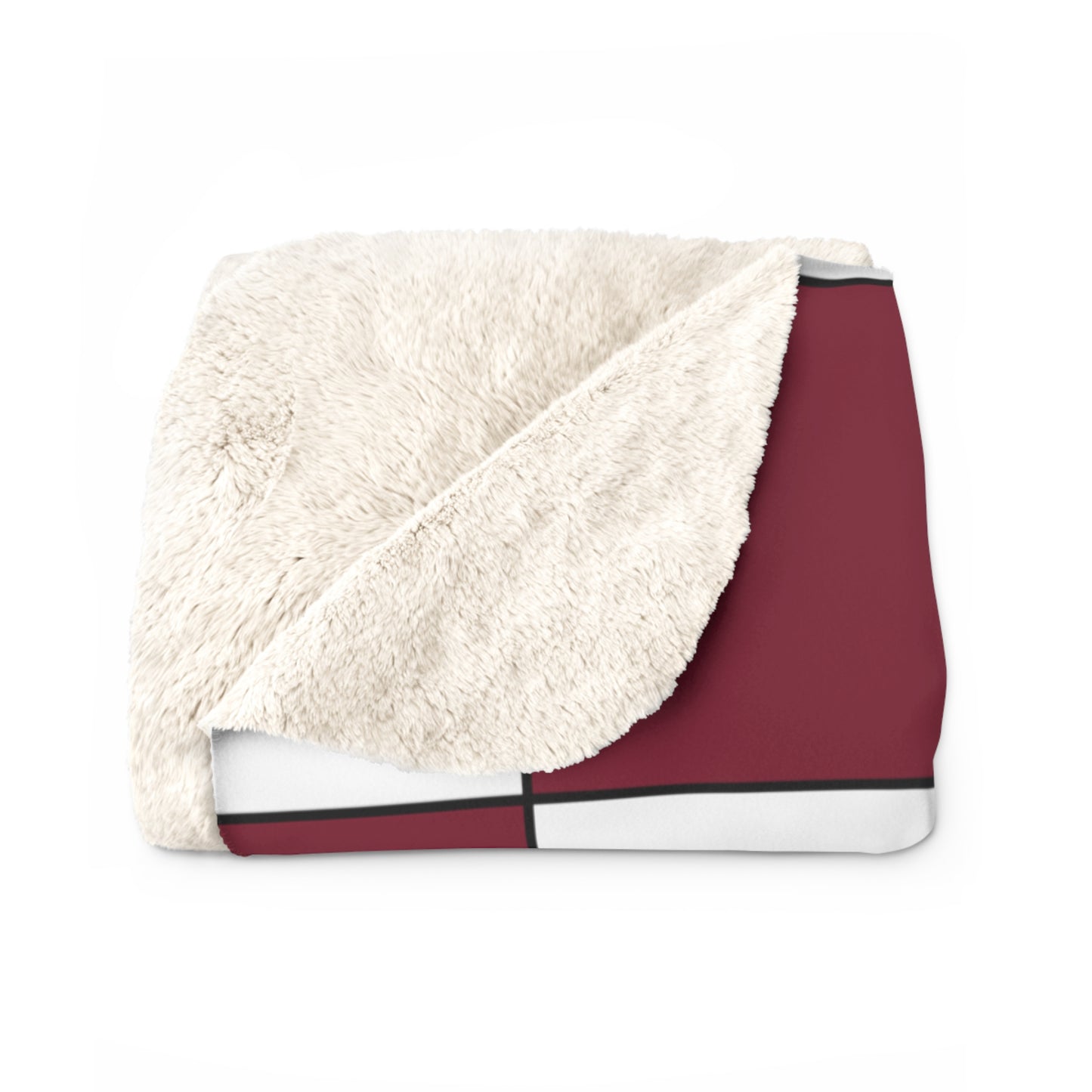 Claret, White Retro Check Blanket Throw