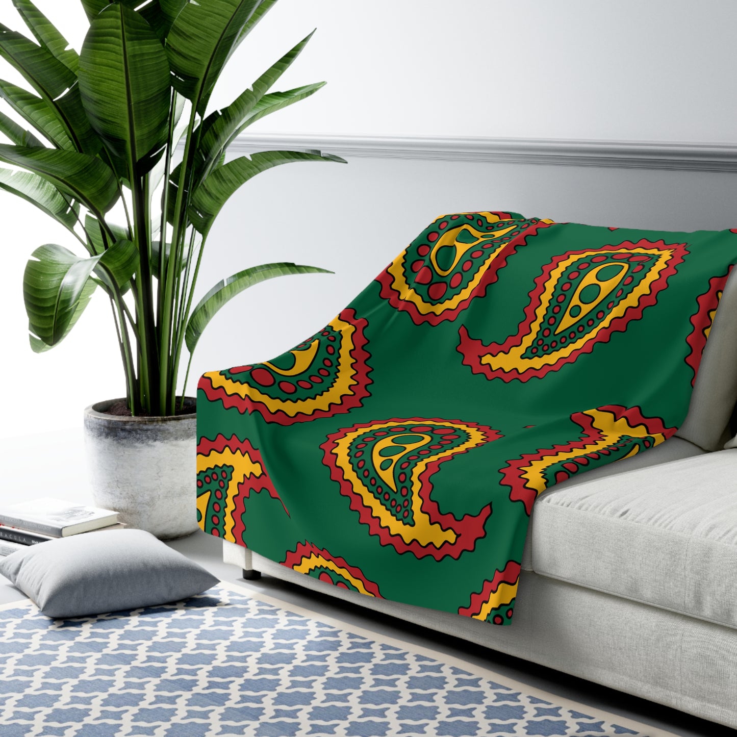Lithuania Retro Paisley Blanket Throw