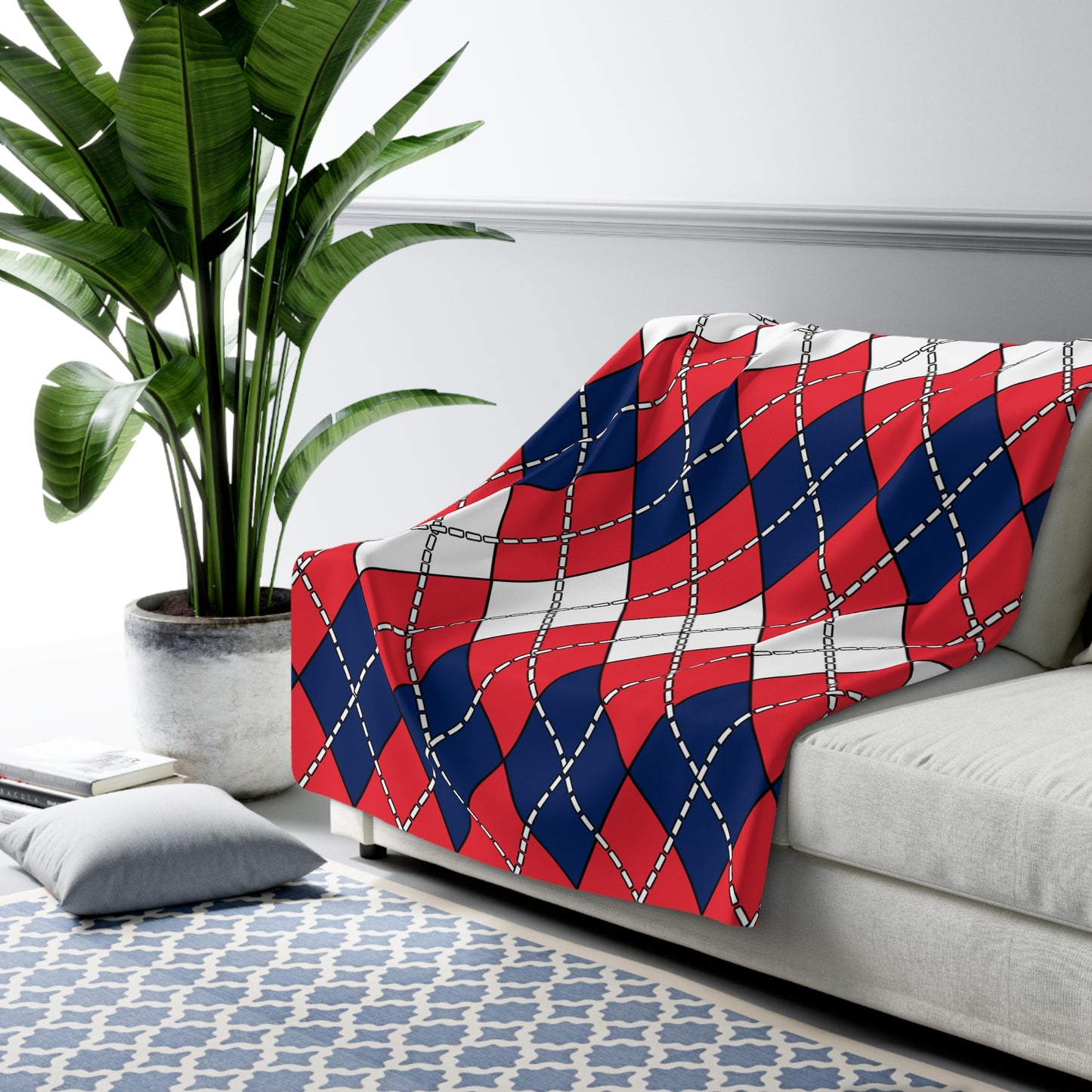 Norway Retro Argyle Blanket Throw