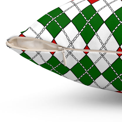 Tajikistan Retro Argyle Cushion Pillow
