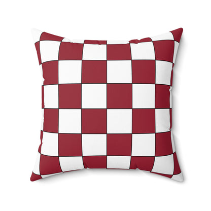 Latvia Retro Check Cushion Pillow