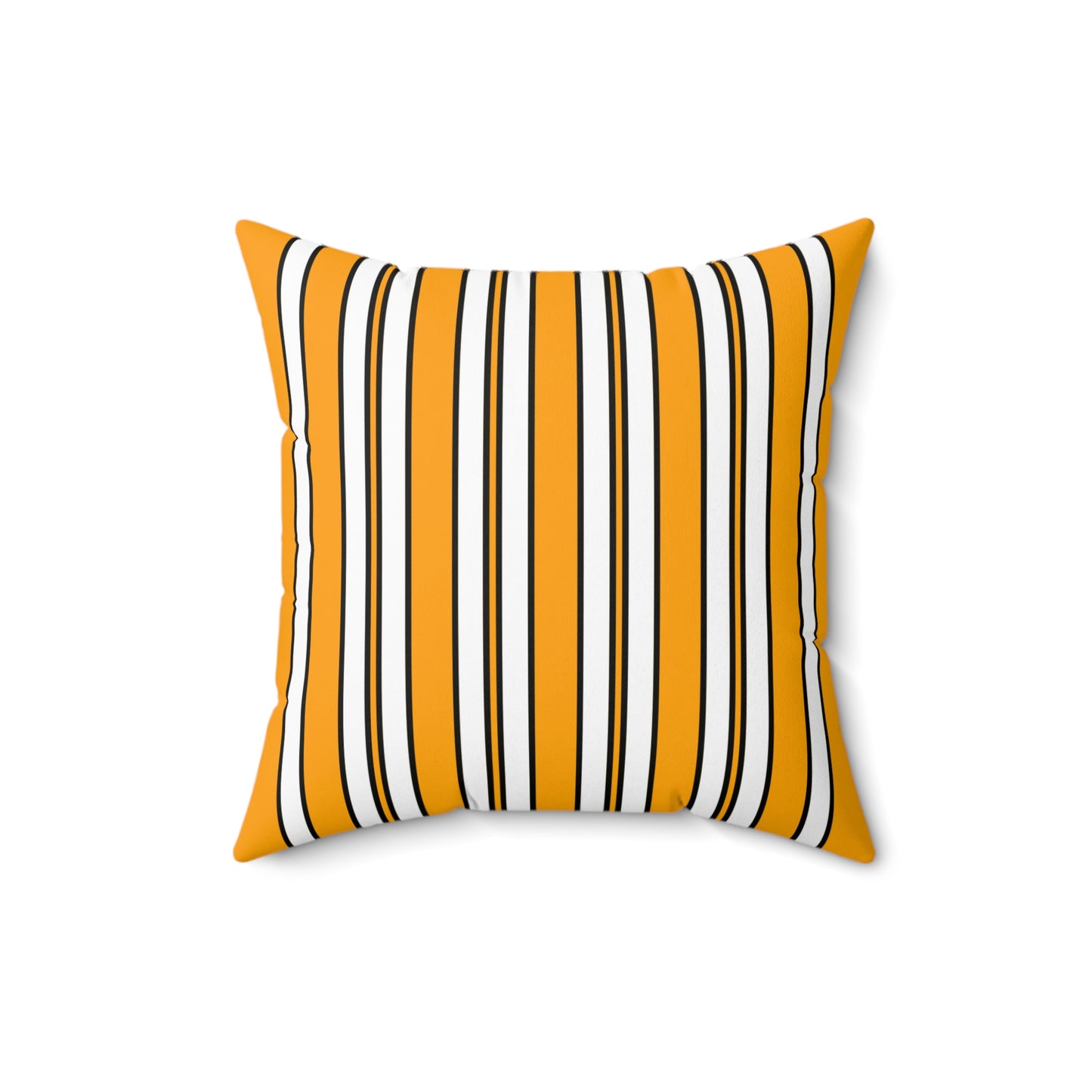 Orange, White Retro Stripes Cushion Pillow