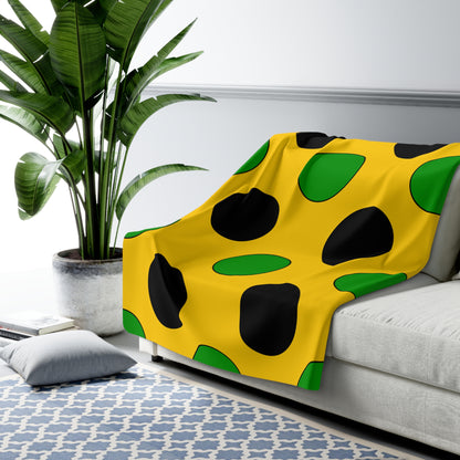 Jamaica Retro Polka Dots Blanket Throw
