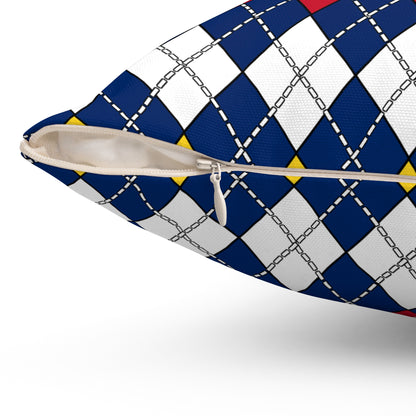 Turks And Caicos Islands Retro Argyle Cushion Pillow