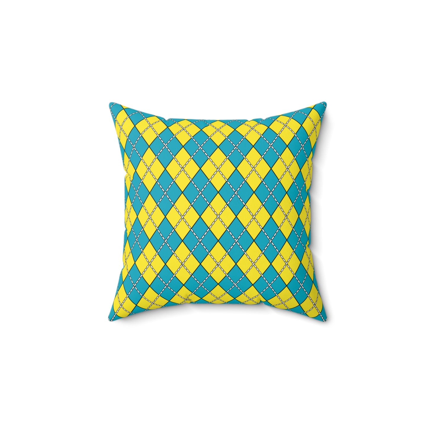 Kazakhstan Retro Argyle Cushion Pillow