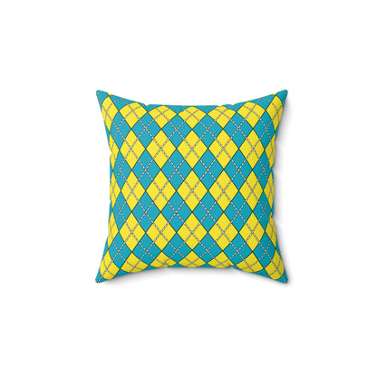Kazakhstan Retro Argyle Cushion Pillow
