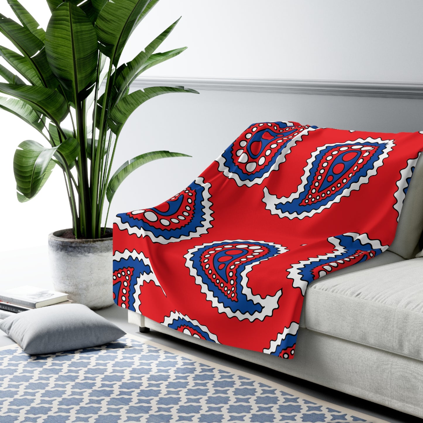 Slovakia Retro Paisley Blanket Throw