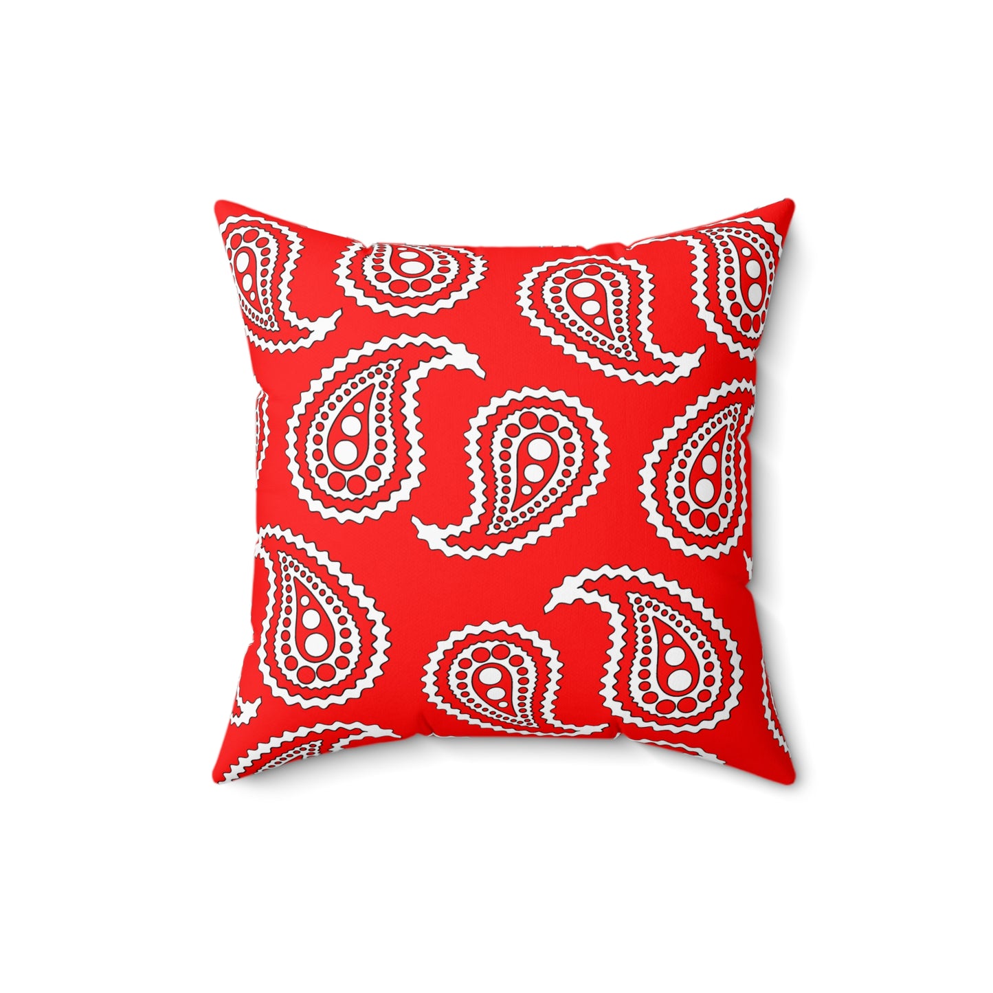 Red, White Retro Paisley Cushion Pillow