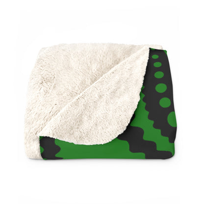 Green, Black Retro Paisley Blanket Throw