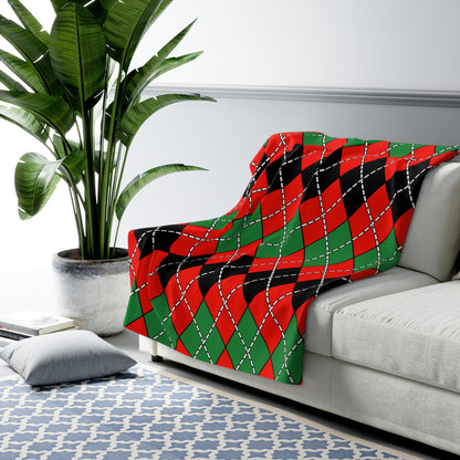 Malawi Retro Argyle Blanket Throw