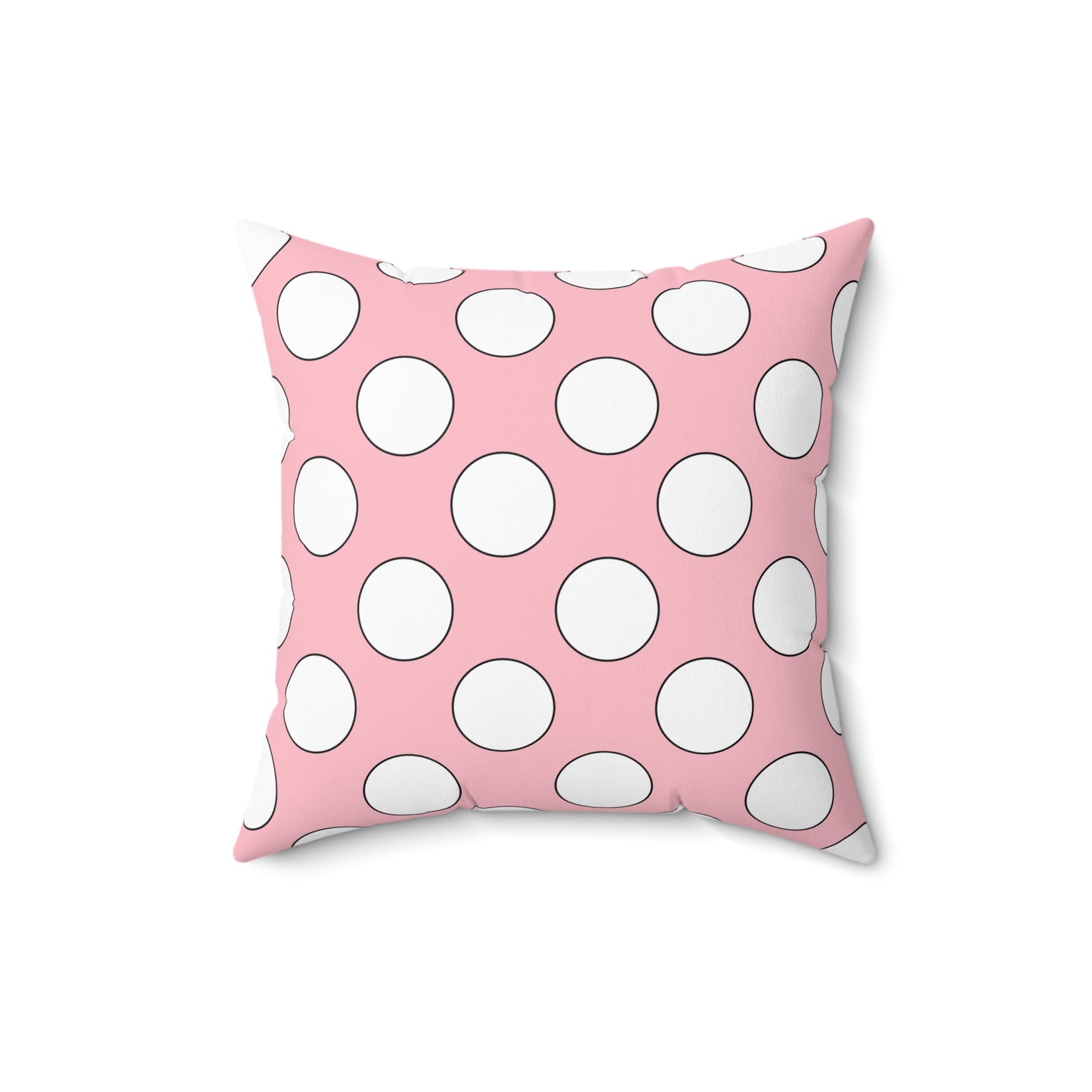 Pink, White Retro Polka Dots Cushion Pillow