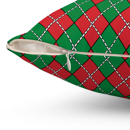 Turkmenistan Retro Argyle Cushion Pillow