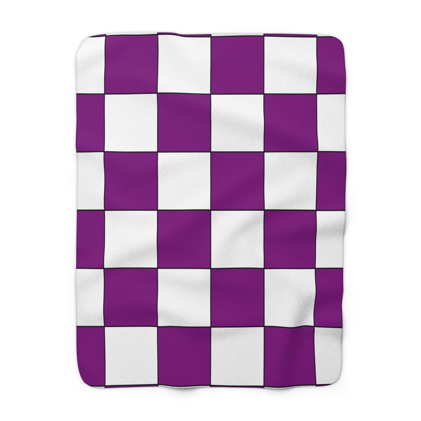 Purple, White Retro Check Blanket Throw