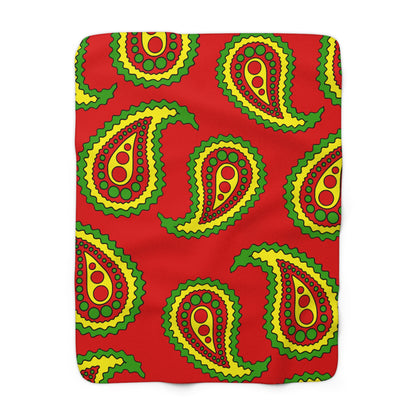 Burkina Faso Retro Paisley Blanket Throw