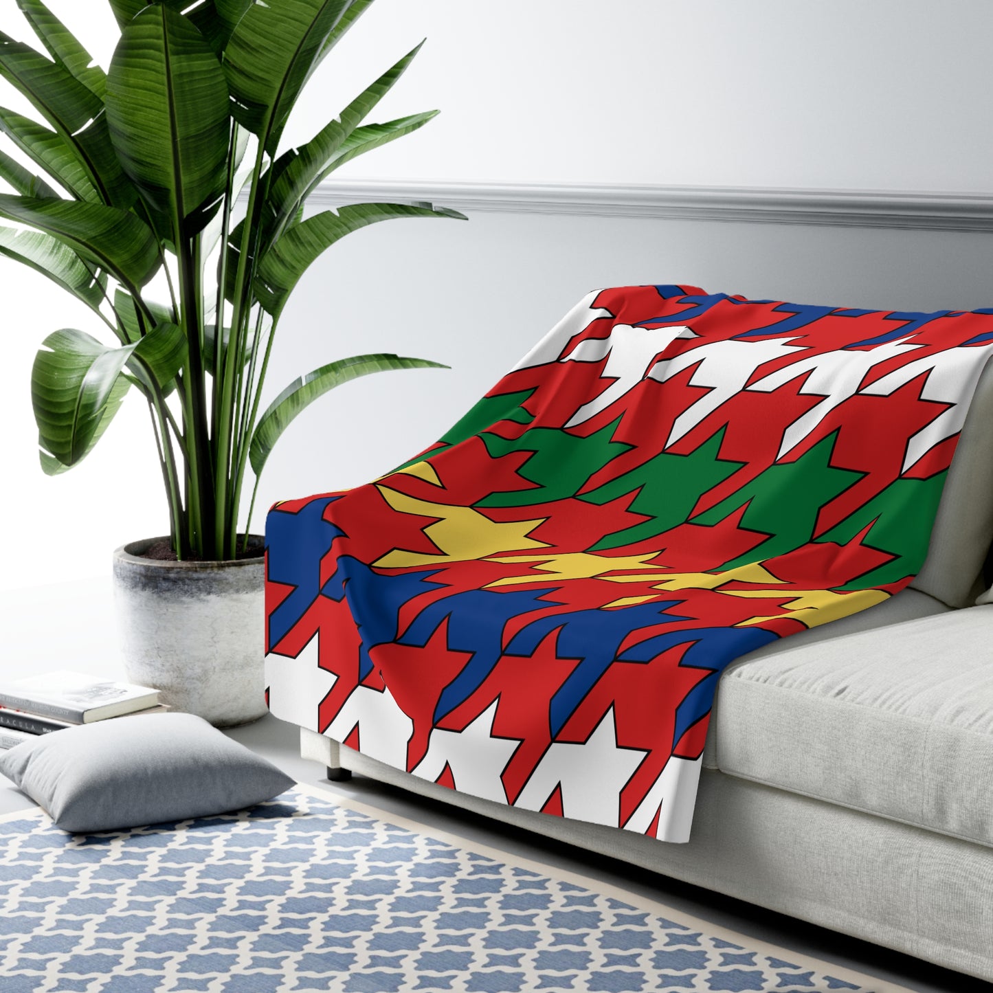 Seychelles Retro Houndstooth Blanket Throw