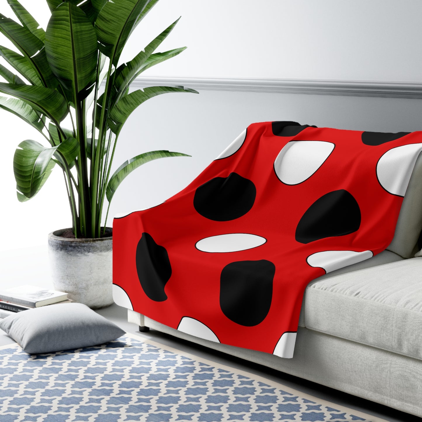 Trinidad And Tobago Retro Polka Dots Blanket Throw