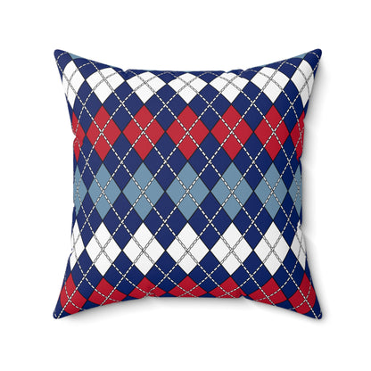 Falkland Islands Retro Argyle Cushion Pillow