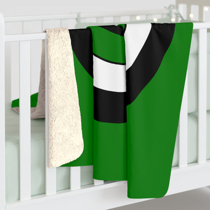 Green, Black, White Retro Target Blanket Throw