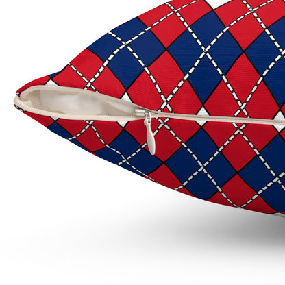 Lao Peoples Democratic Republic Retro Argyle Cushion Pillow
