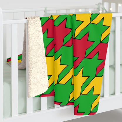 Sao Tome And Principe Retro Houndstooth Blanket Throw