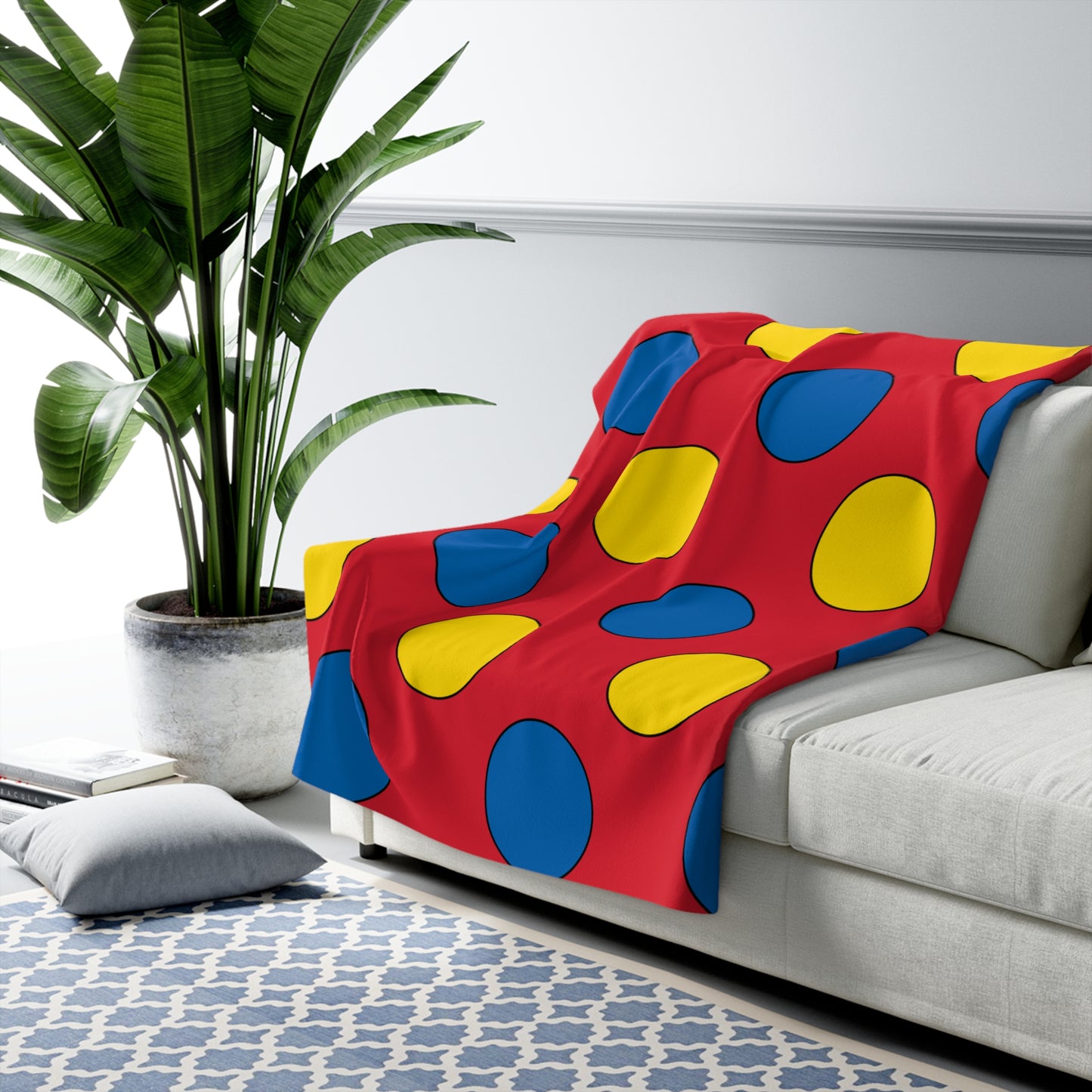 Mongolia Retro Polka Dots Blanket Throw