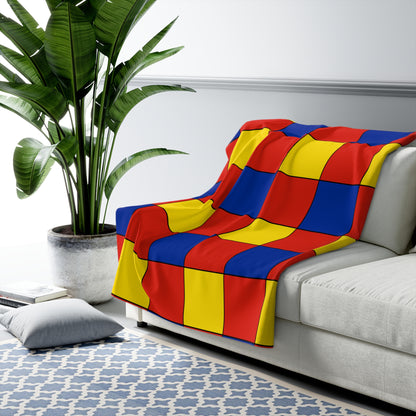 Romania Retro Check Blanket Throw