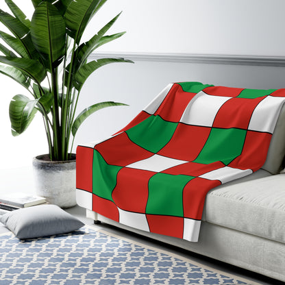 Pais Vasco Retro Check Blanket Throw