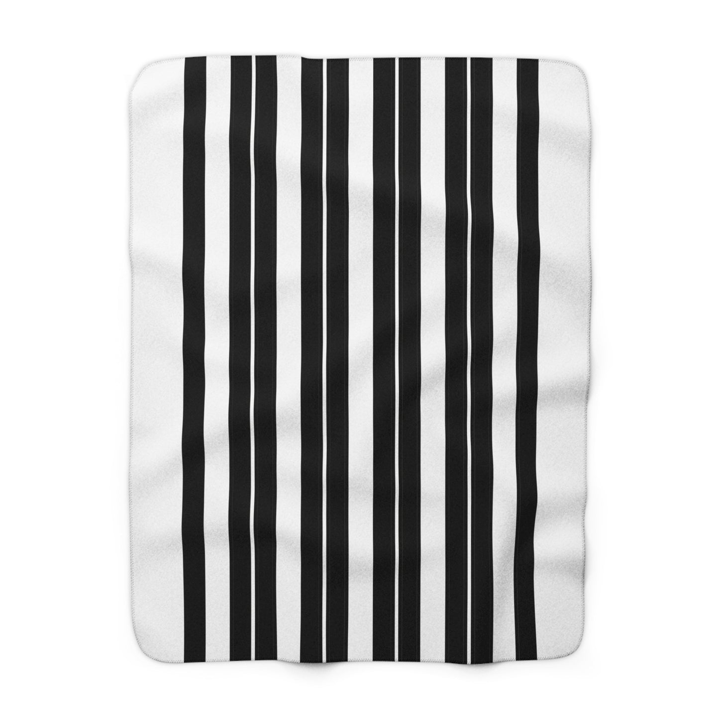 White, Black Retro Stripes Blanket Throw