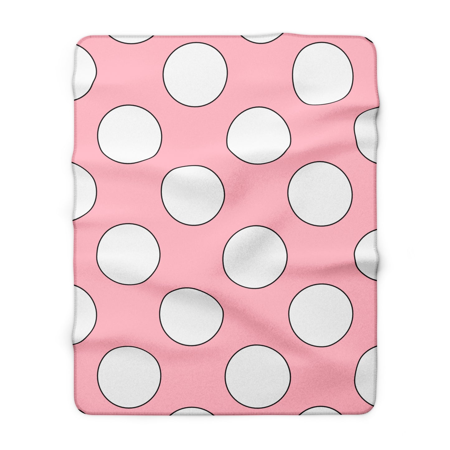 Pink, White Retro Polka Dots Blanket Throw